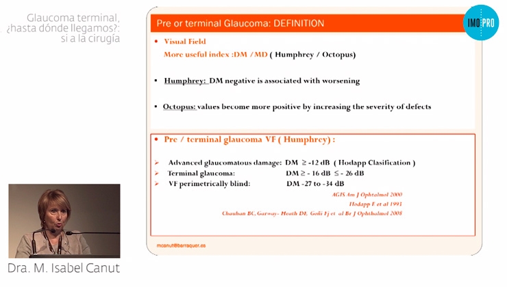 Terminal glaucoma. To what point? Yes to surgery. M. Isabel Canut